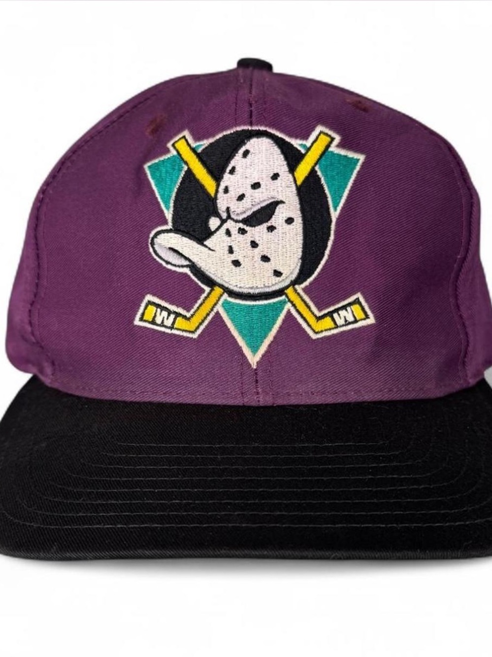 OG Vintage 90s Disney Store The Mighty Ducks Movie Promo Black + Purple Hat